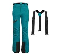 Pioneer Camp Ski Pants Womens Waterproof Ladies Skiing Trousers Thermal Windproof Snow Bibs Overalls Warm Fleece Lined Salopettes Winter Snowboard Trousers with Detachable Braces（Lake Blue;S