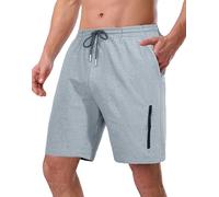 Pioneer Camp Sweat Shorts for Men 7" Inseam Cotton Athletic Casual Shorts with 4 Pockets for Gym Workout Lounge Summer Shorts, Heather Grey, Medium