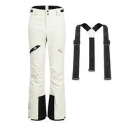 Pioneer Camp Women Ski Snow Pants Waterproof Taped Seams Integrated Snow Gaiters Articulated Knee Adjustable Detachable Braces Winter Softshell Outdoor Trousers Cloud Gray XL
