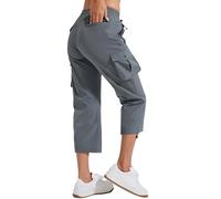 Pioneer Camp Women's Cargo Capris Hiking Trousers Lightweight Quick Dry Outdoor Camping Stretch Summer Pants for Women Casual (Gray;XL)
