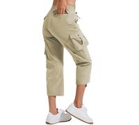 Pioneer Camp Women's Cargo Capris Hiking Trousers Lightweight Quick Dry Outdoor Camping Stretch Summer Pants for Women Casual (Camel;XL)