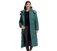 Pioneer Camp Women's Long Warm Down Jacket, Wind and Waterproof Quilted Coat, Women's Winter Jacket with Detachable Hood, Puffer Jacket with Pockets, Down Coat for Cold Winter, Sagebrush Green, XL