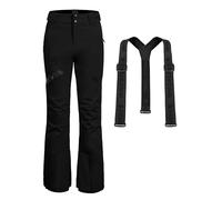 Pioneer Camp Women's Snow Pants Waterproof Ski Trousers Windproof Thermal Salopettes Women with Adjustable Braces Fleece Snowboard Bibs Trouser for Skiing Snowboarding（Black;XL