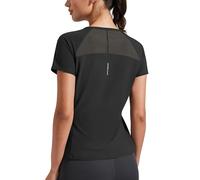 Pioneer Camp Women's Sports T-Shirt, Short Sleeve, Breathable, Quick-Drying, Functional Shirt with Mesh Insert on the Back, Figure-Hugging Running Shirt for Fitness, Gym, Yoga, Outdoor, black, XS