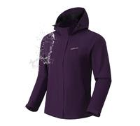 Pioneer Camp Women's Waterproof Rain Jacket Lightweight Breathable Windbreaker Outdoor Coat with Detachable Hood for Hiking Travel Cycling