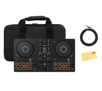 Pioneer DJ AlphaTheta DDJ-FLX2 Compact 2-Channel DJ Controller Bundle with Case, Instrument Cable, and Austin Bazaar Polishing Cloth