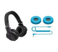 Pioneer DJ HDJ-CUE1 DJ Headphones with HC-CP08-L Ear Pads & Coiled Cable Blue