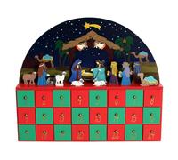 PIONEER-EFFORT Wooden Christmas Advent Calendar with 24 Drawers - Countdown to Christmas with Nativity Scene - Handcrafted Holiday Décor