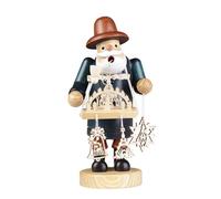 PIONEER-EFFORT Wooden German Incense Smoker Figurine 7.5 Inch - Handcrafted Vendor Selling Bridge Lights and Hanging Ornaments Design, Rustic Christmas Table Decoration & Unique for Home