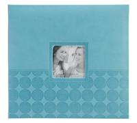 Pioneer Photo Albums Embossed Post Bound Scrapbook Album x 12 inches-Aqua Circles