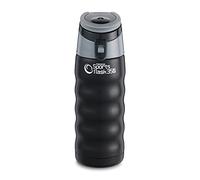 Pioneer Flasks Stainless Steel Vacuum Insulated Leakproof Screwtop Sports Flask 8 Hours Hot 24 Hours Cold with Carry Handle Hoop 350ml, 0.35L, Black