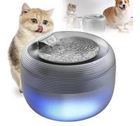 PIONEER GOODS 2.5L Pet Water Fountain - Ultra Quiet Automatic Drinking Dispenser for Cats & Dog with LED Light, Filter, Anti-Dry Burn & Easy to Clean Design