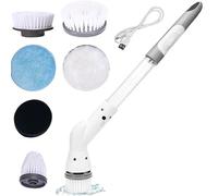 PIONEER GOODS Cordless Electric Spin Scrubber with Filling Solution Tube - Rechanrgeable Turbo Brush with 6 Heads for Bathroom, Tub, Tile, Grout, Floor & Kitchen Cleaning 2025