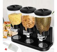 PIONEER GOODS Triple Cereal Dispenser 6L Dry Food Storage Container Kitchen Organizer