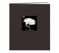 Pioneer MB-811CBFBLK 8 1/2 Inch by 11 Inch Postbound Fabric Frame Cover Memory Book, Deep Black
