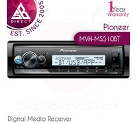 Pioneer MVH-MS510BT Single Din Marine Radio Digital Media Receiver│Bluetooth,USB