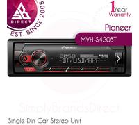 Pioneer MVH-S420BT Single DIN Car Stereo Media Receiver│Bluetooth│USB│Radio│AUX
