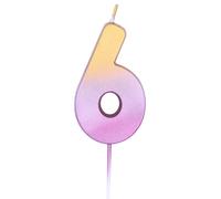 Pioneer Ombre 6th Birthday Candle in Rose Gold Pioneer Rose Gold