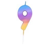 Pioneer Ombre 9th Birthday Candle in Blue Pioneer Blue