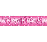 Pioneer Party 45556 Party Banner, Pink, 13th Birthday