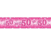 Pioneer Party 45563 Party Banner, Pink, 50th Birthday