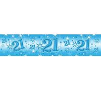 Pioneer Party 45569 Party Banner, Blue, 21st Birthday