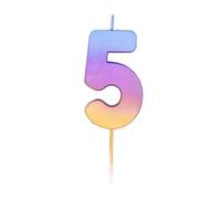 Pioneer Party 5 Number Candle, Age 5 Candle, 5th Fifth Birthday Candle, 15839, Rainbow Ombre, Age Five