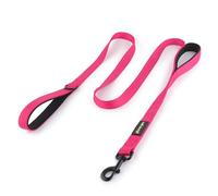 Pioneer Petcore Dog Lead 6ft Long,Traffic Padded Two Handle,Heavy Duty,Reflective Double Handles Lead for Control Safety Training,Leads for Large Dogs or Medium Dogs,Dual Handles Leashes(Pink)