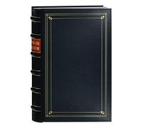 Pioneer Photo 204-Pocket Ring Bound Photo Album for 4 by 6-Inch Prints, Navy Blue Bonded Leather with Gold Accents Cover