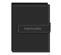 Pioneer Photo Albums 36-Pocket 4 by 6-Inch Embroidered Memories Strap Sewn Leatherette Cover Photo Album, Mini, Black