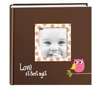 Pioneer Photo Albums EV-246FB/O 200-Pocket Baby Owl Printed Designer Frame Cover Photo Album, Pink, 4 x 6 Inch