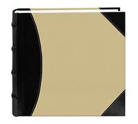 Pioneer Photo Albums High Capacity Sewn Fabric and Leatherette Cover Photo Album, Black on Beige, 500 Memo Pockets