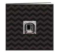 Pioneer Photo Albums MB10EMB-64325 Embossed Post Bound Scrapbook Album x 12 in. -Black Chevron, Leather, 12x12 Inches