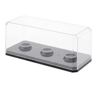 Pioneer Plastics 143C3GOLF-BB-UV Clear Plastic 3 Golf Ball Display Case with Black Base (UV Resistant), 6.125" W x 2.625" D x 2.25" H, Pack of 2