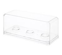 Pioneer Plastics 143C3GOLF-BC-UV Clear Plastic 3 Golf Ball Display Case with Clear Base (UV Resistant), 6.125" W x 2.625" D x 2.25" H