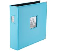 Pioneer Sewn Leatherette 3-Ring Binder 12 inches x 12 inches -Bright Blue,