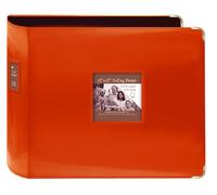 Pioneer Sewn Leatherette 3-Ring Binder 12 inches x 12 inches -Bright Orange,