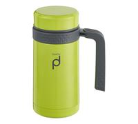 Pioneer Stainless Steel Vacuum Insulated Leak-Proof Drinkpod Capsule Flask 6 Hours Hot 24 Hours Cold, Green, 0.45 Litre
