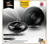 Pioneer TS-G1730F 17cm 6.5" 3-Way Coaxial Speakers, 300W Max, 40W RMS, 4 Ω
