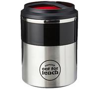 Pioneer Vacuum Insulated Lunch Box 2 Tier, Leak-Proof Food/Soup Flask with Extra Wide Opening and 2 Compartments, 4 Hours Hot 8 Hours Cold, 18/10 Stainless Steel - Black, 1.5 Litre