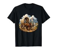 Pioneer Wagon Mountain Trail Western Frontier T-Shirt