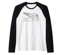 Pioneer Zephyr America’s First Diesel Streamline Train Raglan Baseball Tee