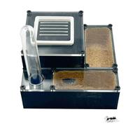 PioneerAnts Professional 3D Printed Ant Formicarium, White Acrylic, Small Enclosed Design with Multiple Chambers, Water Port, 8x4x1.5 Inches (Black)