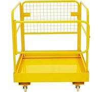 PioneerWorks Forklift Safety Cage, 36"x36" inch Heavy Duty Collapsible Forklift Work Platform,1200LBS Capacity with 4 Universal Wheels, for Most Aerial Jobs