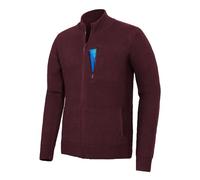 Pioner Camp Men's Knitted Cardigan Full Front Zipper Thick Classic Long-Sleeve Cardigan Sweater Stand Collar with 3 Pocket Burgundy Red M