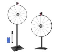 Pionites 24 Inch Prize Wheel Tabletop or Wall Mount Fortune Spin with Dry Erase Marker and Eraser for Engaging Home Parties, Trade Show, Carnival Events