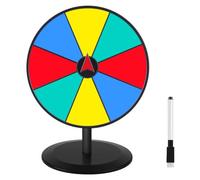 Pionites Prize Wheel 8 INCH Tabletop Roulette Wheel of Fortune Spin with Dry Erase Marker for Engaging Home Parties, Trade Show, Carnival Events,Party Birthday Wedding Housewarming