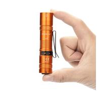 PIOOCNA LED Rechargeable Torch 1200 Lumens, AA Pocket Flashlight High Lumens with Clip, Super Bright Small Torch, 4 Modes Flash Light for Camping, Home, and Emergencies (Orange)