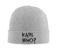 PIORUJK 2025 Karl Who Slogan Knitted Caps Women's Men's Beanies Autumn Winter Hat Acrylic Warm Cap