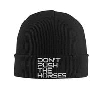 PIORUJK Don't Push The Horses Funny Knitted Caps Women's Men's Beanie Autumn Winter Hat Acrylic Warm Cap